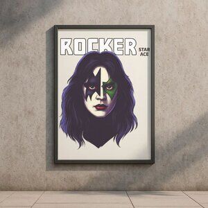 Rocker Star Ace Poster Print - Guitarist Wall Art, Rock Music Room Decor